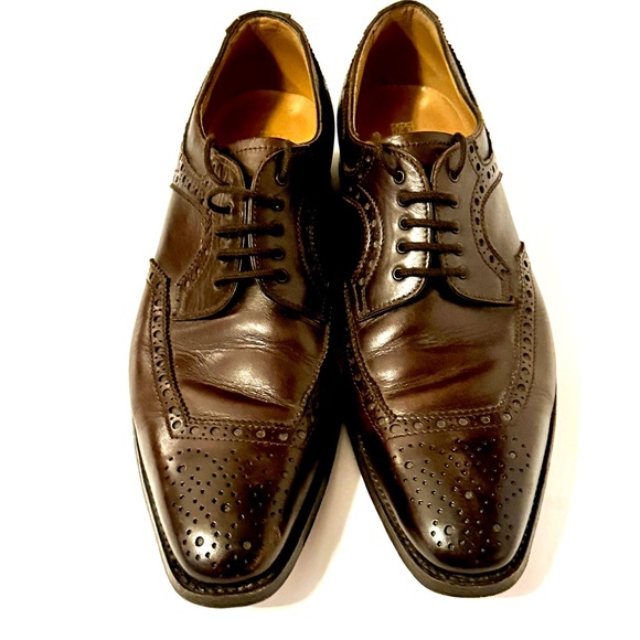 GRAVATI MEN’S WINGTIP LACE-UP DRESS SHOE size 9 Handmade in Italy